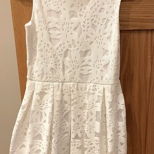 Aqua white lace girls dress